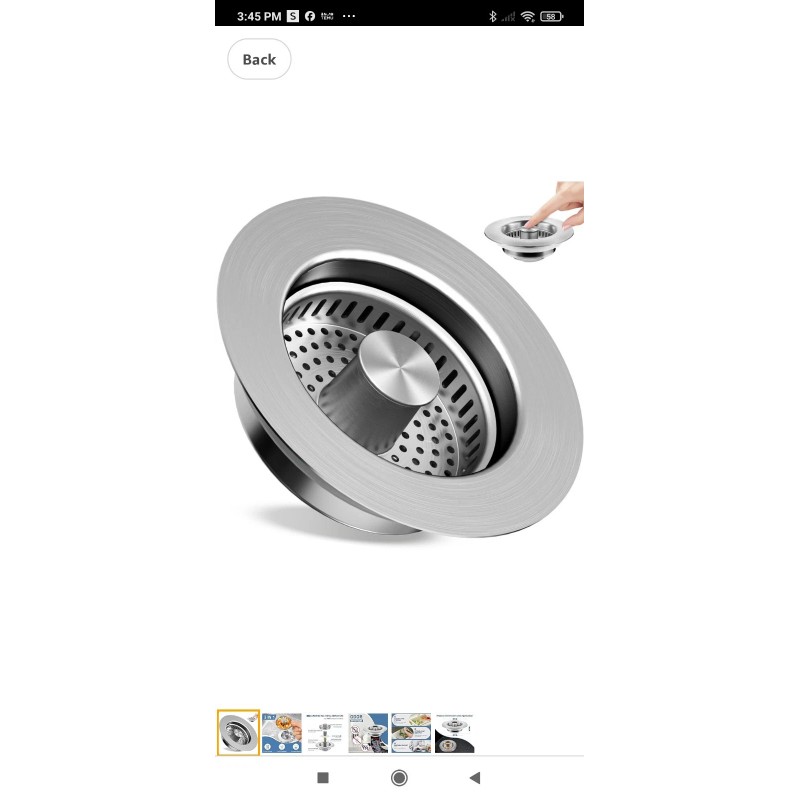 hibbent Stainless Steel 3 in 1 Kitchen Sink Drain Strainer