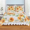 Collections Etc Trailing Sunflower Reversible Scalloped Edge Quilt