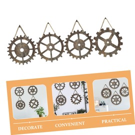 Levemolo 4Pcs Retro Gear Wall Decor Industrial Wall Art for Home Bar Unique Vintage Gear Pendant for Living Bedroom Compact Lightweight Design