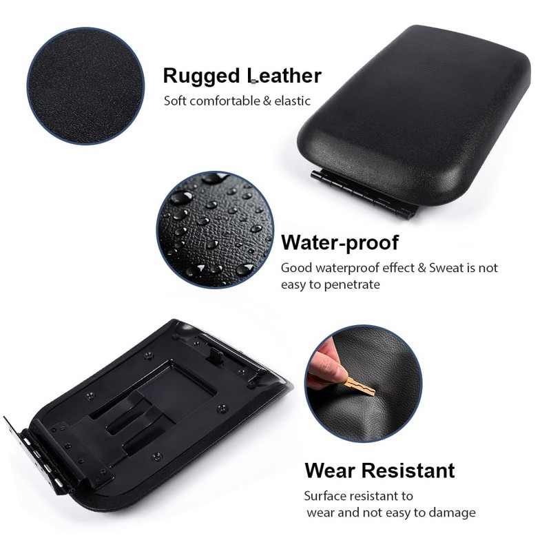 PIT66 Center Console Armrest Lid with Latch Compatible with Ford