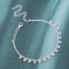 Cybche Boho Crystal Rhinestone Ankle Bracelet Silver Tennis Foot Anklet