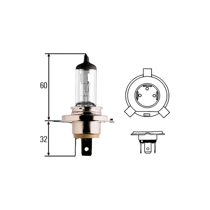 Hella - Foco H4-100 de alta potencia de 100/80 vatios