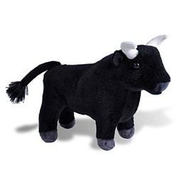 Wild Republic 20409 Spanish Bull, Soft, Cuddly Toy, Cuddlekins Mini, 20cm, Black
