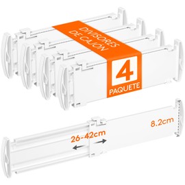 Lifewit 4 Paquete Separadores de Cajones, Organizador de Cajones Expandibles, Accesorios de Almacenaje de Ropero, Divisores de Cajones Ajustables...  