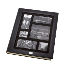Kleer-vu Photo Album Suedeleather Collection, Holds 500 4x6 Inches Photos, 5 Per Page - Black