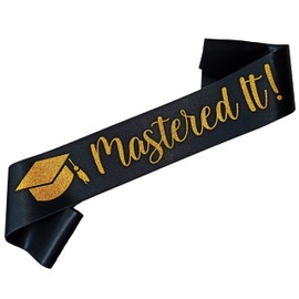 Mastered It Graduation Sash Stole, Class of 2022 Sash, Congrats Grad Decorations, Masters Graduation Gift for Her or Him, Grad Party Supplies