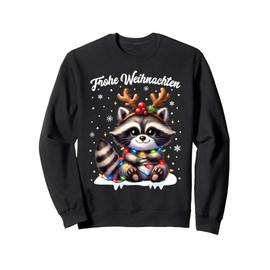 Christmas Outfit Christmas Jumper Raccoon Christmas Sweatshirt, black