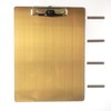 Banjiang Stainless Steel Magnetic Clipboards,Gold Clipboard with Pen Holder,Metal Clip