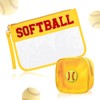 DUGYGA 2 Pcs Softball Chenille Letter Bags, Clear Toiletry Zipper