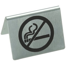 Stalwart U044 Stainless Steel Table Sign, No Smoking