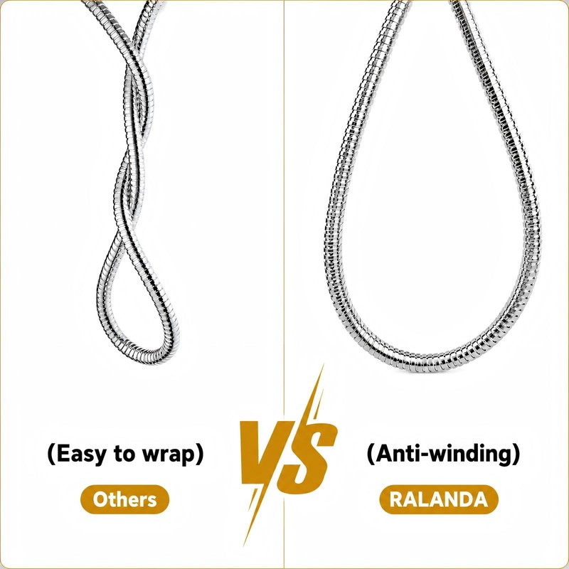 RALANDA 79 Inch Shower Hose Replacement, Extra Long Chrome Stainless