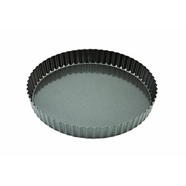Genware FQT-CS25 Fluted Quiche Tin, Non-Stick, Carbon Steel, 25 cm