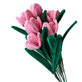 6pcs DIY Tulip Bouquet Made of Fuzzy Sticks Crafting