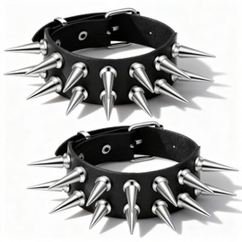 HaiFafafaing Punk Bracelet - PU Leather Bracelet for Men Women