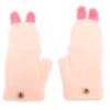 USB Heated Knitted Flap Gloves Half Finger 5V Winter Heating