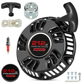 SHIQINHA Recoil Pull Start Assembly Compatible with Predator 212cc 196cc 6.5HP Non Hemi 69730 Engine Coleman CT200U BT200X Mini Bike KT196 Go Kart Generator Lawn Mower with Pulley Cup 212 Sticker