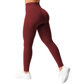 YEOREO Scrunch Workout Leggings for Women Grand Butt Lifting Seamless Leggings High Waisted Tummy Control Gym Yoga Pants Burgundy M