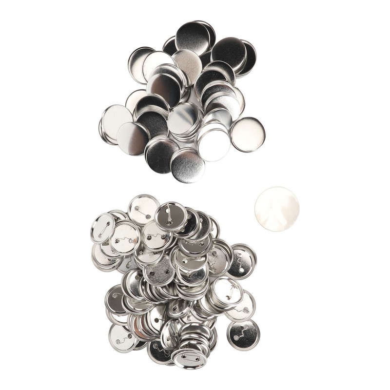 100 Set Pin Back Button Parts Blank Smoothing Metal Durable