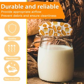 Cartoon Bread Cloth Covers for Sourdough Starter Jar, 5Pack Bowl Covers for Bread Proofing Bread Fermentation Baking Supplies for 3-4 Inch Jar Mouth