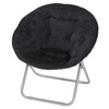 SEGAWE Foldable Oversized Soft Faux Fur Saucer Moon Chair Metal