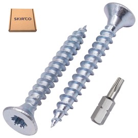 SKIR'CO (50 pcs) Zinc Plated Steel Wood Screws 5.0 x 40 mm, Torx Head, Countersunk Head, Chipboard Screws, Fully Threaded