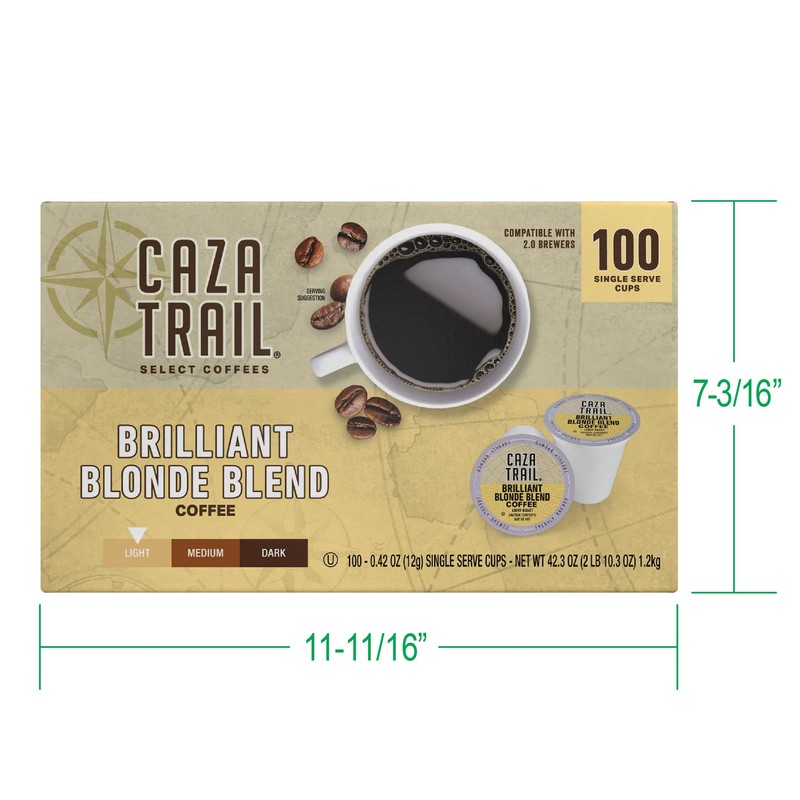 Caza Trail Coffee Pods, Blonde Roast, Single Serve (Packing May