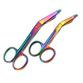 LAJA IMPORTS 2 Lister Bandage Scissors 3.5"+4.5" Multi Color Rainbow Emt Instruments
