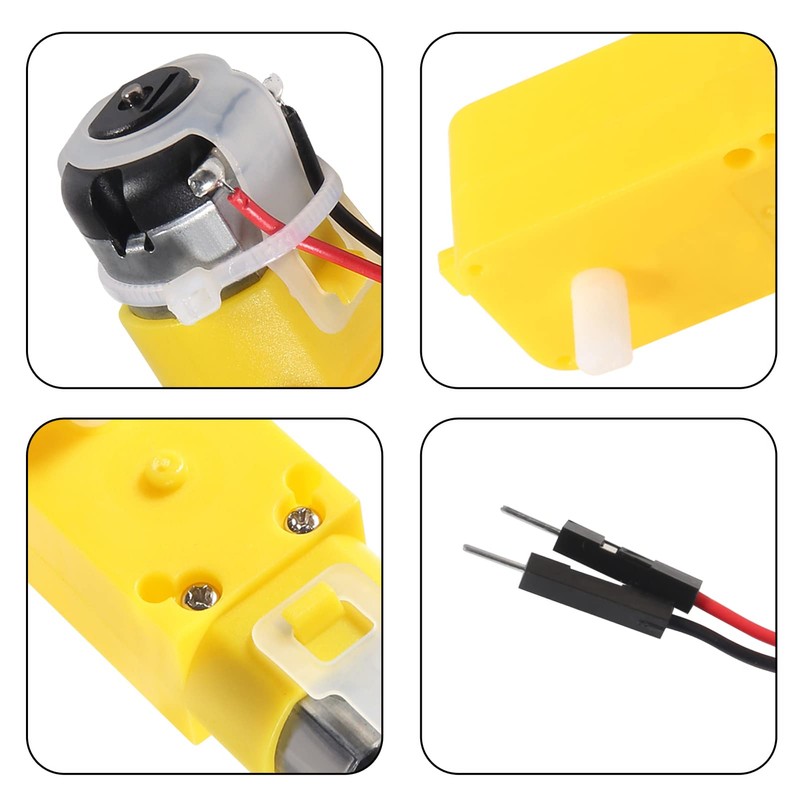 AEDIKO 8pcs TT Motor Dual DC 3-6V Gearbox Motor 200RPM