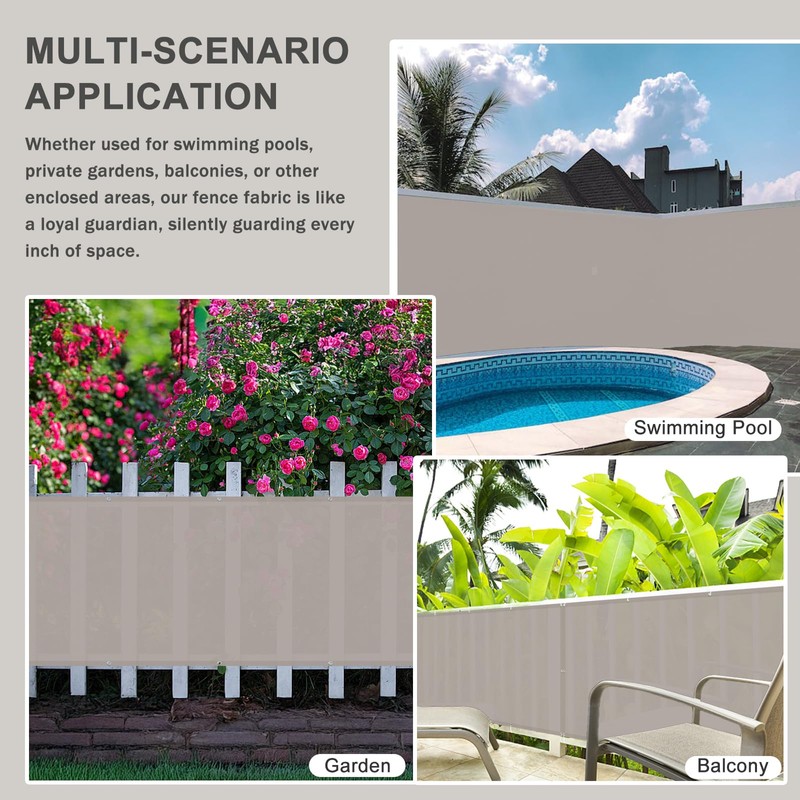 HENG FENG Balcony Privacy Screen 0.8x3m, Screen Fence Cover (HDPE),
