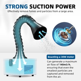 BAOSHIAHAN Solder Fume Extractor, 30W Strong Suction Fume Extractor for Welding 3D Printer Soldering Phone Repair, 2 in 1 Filter Desktop Solder Fan Fume Extractor with 3-speed Control