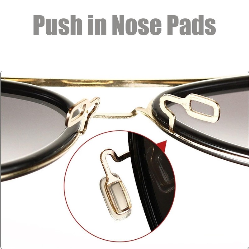 Eyeglass Nose Pads 10 Pairs Push in Soft Silicone Replacement