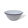 White Enamel Blue Rim Pudding Bowl Oven Tin Dish 20CM
