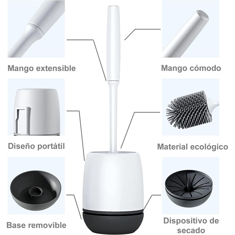 Cepillo de Inodoro de Silicona Timotech V2 – Juego 2