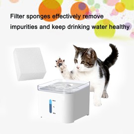 TropicAqua Replacement Filter Sponges Compatible with 67oz/2L Pet Fountain Cat Water Fountain Cat Water Dispenser (Pack of 12)