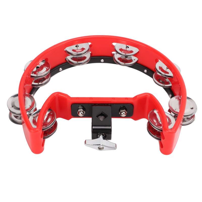 Tambourine Single Row Metal Jingle Bells Handheld Percussion Drum Instrument