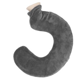 MUNEFE Neck Hot Water Bottle, Warmer Neck Hot Water Bag, U Shaped Hot Water Bottle with Detachable Cloth Cover Suitable for Neck and Shoulder (Grey)