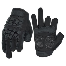Seibertron T.T.F.I.G 2.0 Men's Tactical Gloves Flexible Rubber Knuckle Protective for Hunting Hiking Airsoft Paintball Motorcycle Motorbike Riding Outdoor Gloves Black XL