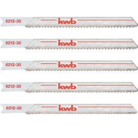 kwb Jigsaw blades for metal, made of sturdy bi-metal, highly elastic, with single cam shaft (T-shank), puncture tooth, optimal service life, steel bare surface, for fine cuts