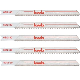 kwb Jigsaw blades for metal, made of sturdy bi-metal, highly elastic, with single cam shaft (T-shank), puncture tooth, optimal service life, steel bare surface, for fine cuts