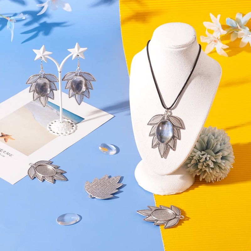 Alloy Pendant Tray Bezel Settings, Silver