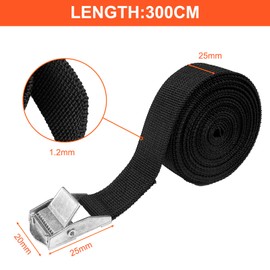 Newpop 300 cm, 6 pieces lashing straps, short with zinc ratchet, lashing strap, load capacity up to 250 kg, lashing strap, robust adjustable, lashing straps, fastening straps for luggage packages,