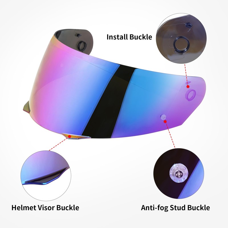 MXJ Gear HJ-33 Visor Shield Replacement, I90 Visor Face Shield