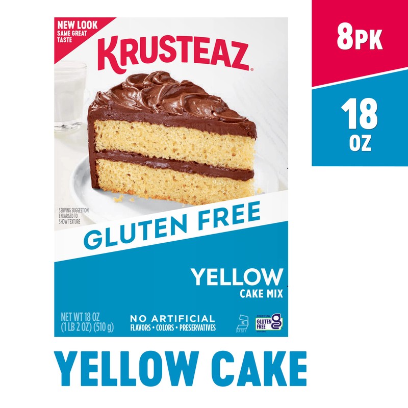 Krusteaz Gluten Free Yellow Cake Mix, No Artificial Flavors, Colors,
