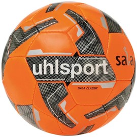 uhlsport Futsal Sala Classic - Futsal Training Ball - Indoor Football Hall for Adults, 37, Orange Fluor/Black/Silver (Multicolour)