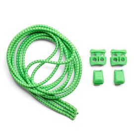 THE ORIGINAL STRETCHLACE Quick Lock No Tie Shoelaces | Elastic Shoe Laces | One Size Fits All | Turns Footwear Into Speedy Slip-On Shoes (Green)