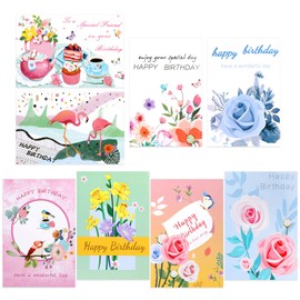 HOWAF 16 Pack Birthday Cards for Women, Happy Birthday Card Greeting Cards with Envelope, Best Friend Birthday Card, Beautiful Flower Designs, Blank Inside, Mom Birthday Card for Her Girls Female