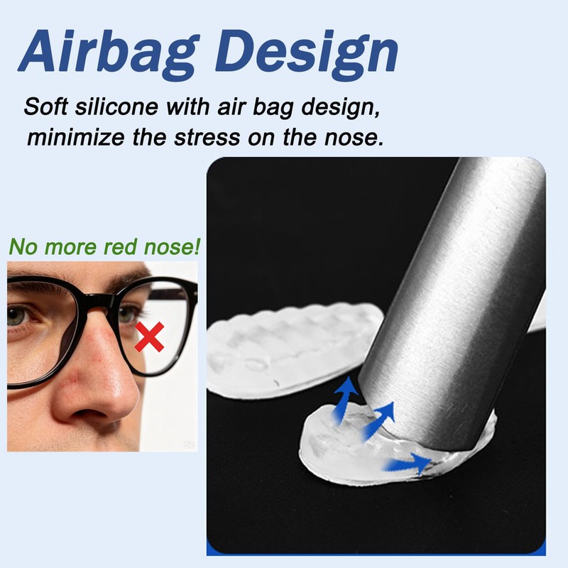 Eyeglass Nose Pads 10 Pairs Silicone Anti-Slip Stick-On Airbag Pads
