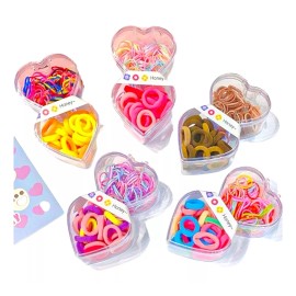 Eco R Pack 12 Estuche Mini Donas Cabello Multicolor Ligas Infantil
