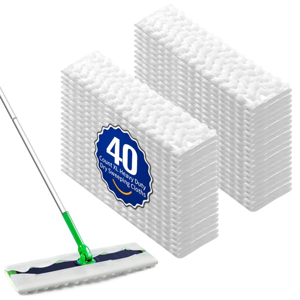 FURCIELOS 40 Count XL Pet Dry Sweeping Cloth Refills for