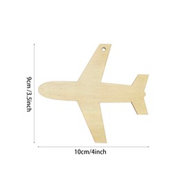 30 Pack 4 Inch Wood Airplane Crafts Unfinished Wood Plane Cutouts Wooden Airplane Hanging Ornaments DIY Airplane Craft Gift Tags for Home Party Decoration Craft Project